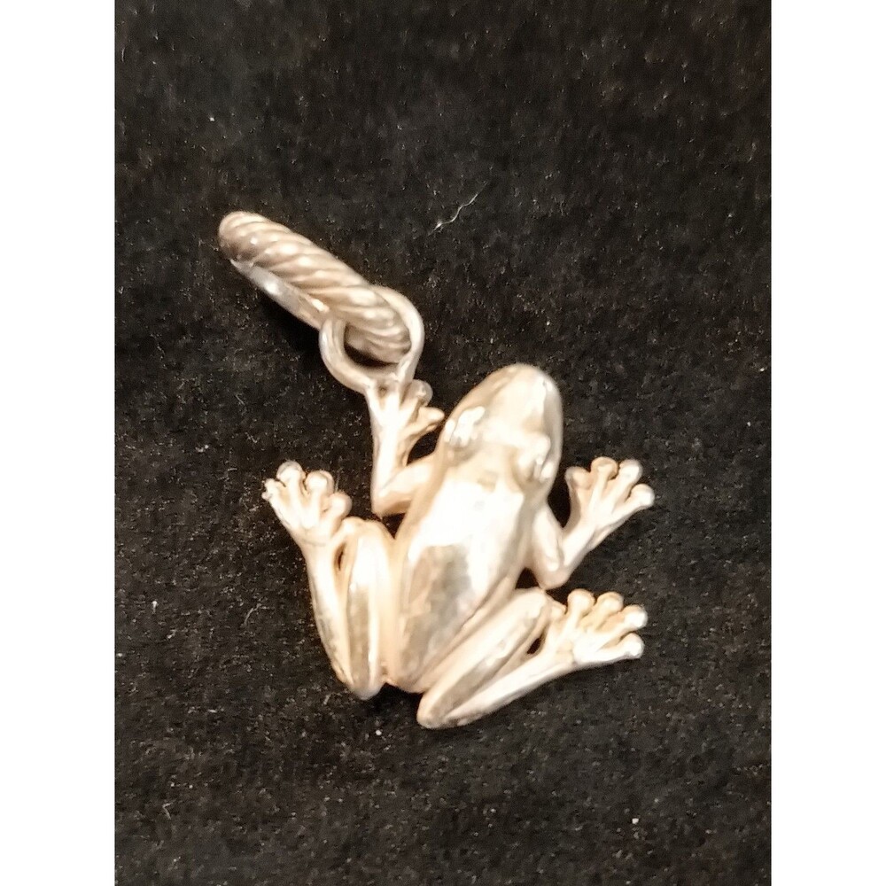 Brighton Ribbit frog silver tone charm pendant whimsical cottagecore